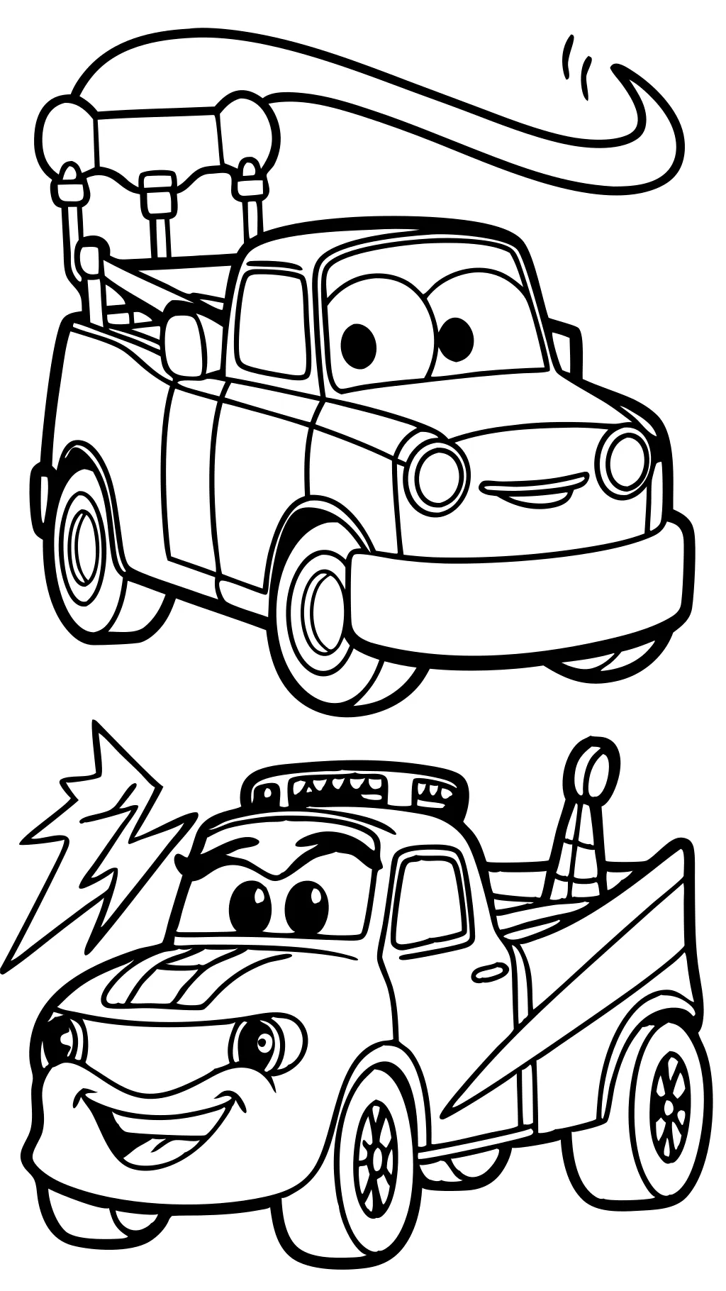 Páginas para colorear de Mater y Lightning McQueen